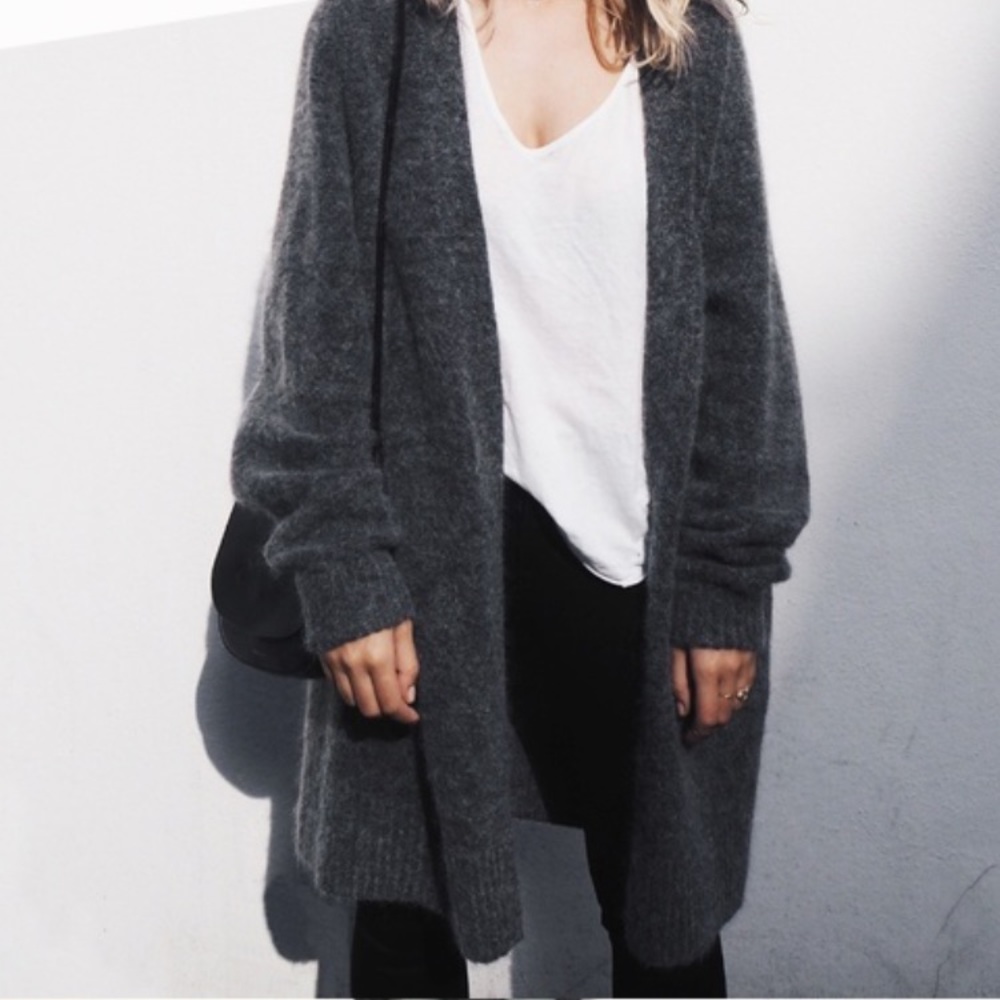 Zara oversized open front pocket cardigan